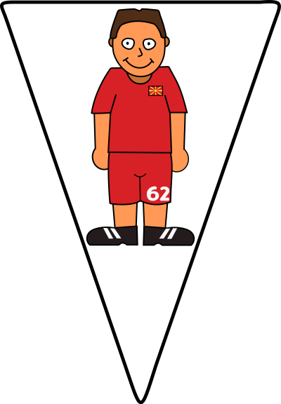 Pennant Soccerplayer Northern Macedonia 2021 clipart