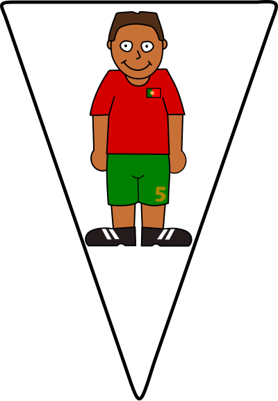 Pennant Soccerplayer Portugal 2021 clipart