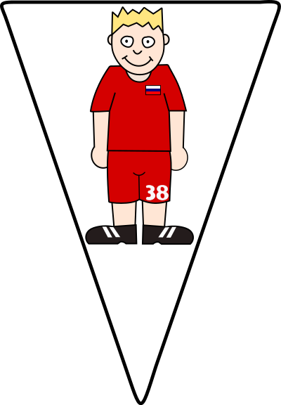 Pennant Soccerplayer Russia 2021 clipart