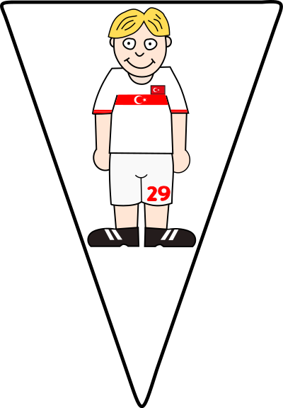 Pennant Soccerplayer Turkey 2021 clipart