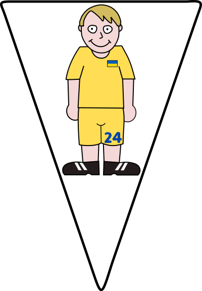 Pennant Soccerplayer Ukraine 2021 clipart