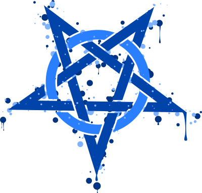 Pentagramme Taches Bleues clipart