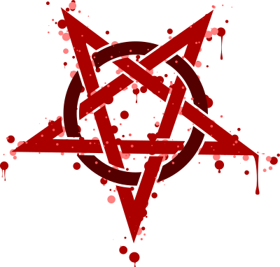 Pentagramme Taches Rouges clipart