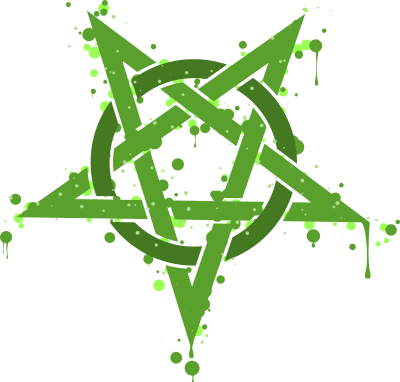 Pentagramme Taches Vertes clipart