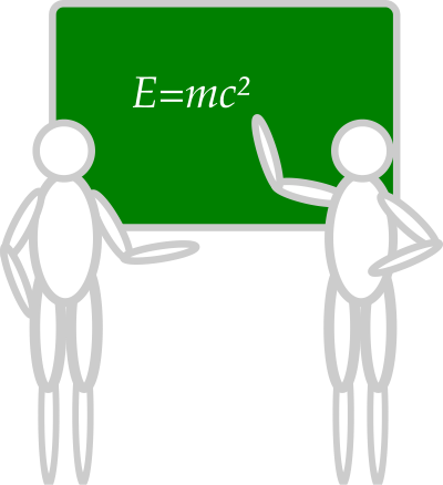 People near a blackboard clipart