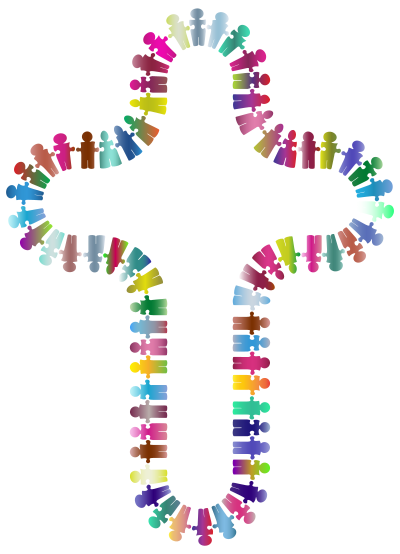 People Puzzle Cross Polyprismatic clipart