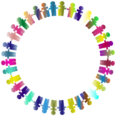 People Puzzle Frame Polyprismatic clipart