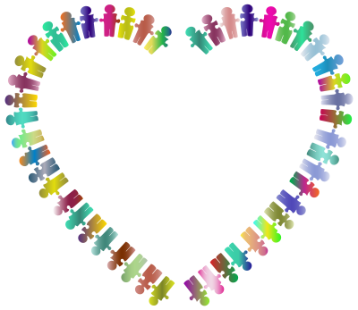 People Puzzle Heart Polyprismatic clipart