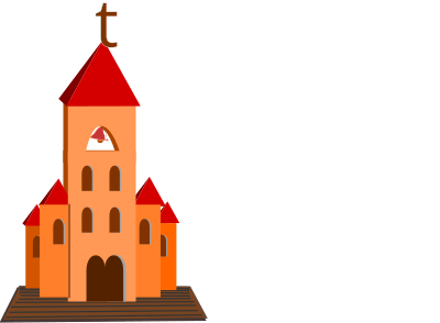 PEQUENA CIDADE, IGREJA, LOJAS clipart