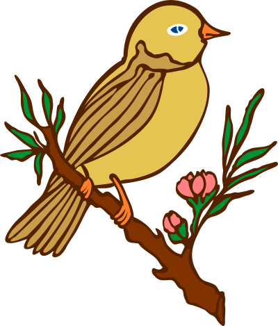 Perched bird (colour) clipart