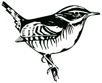 Perched Bird Silhouette clipart