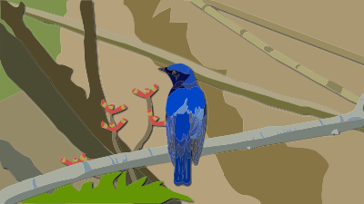 Perched Blue Bird clipart