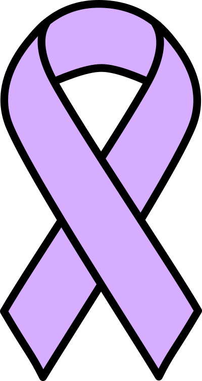 Periwinkle ribbon: Stomach & Esophageal Cancer clipart