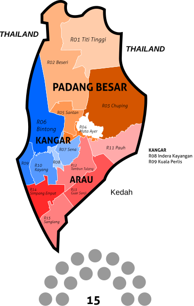 Perlis State Legislative Assembly Constituencies - 2018 clipart