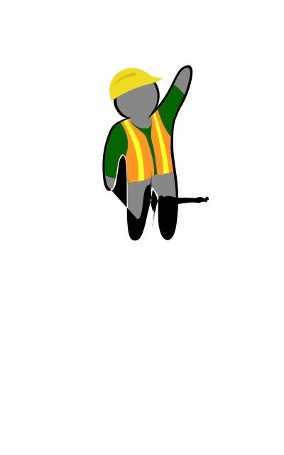 Person with security helmet clipart