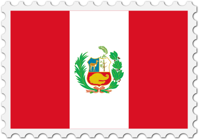 Peru flag stamp clipart