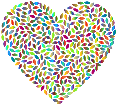 Petals Heart Prismatic 2 clipart