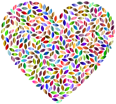 Petals Heart Prismatic 3 clipart