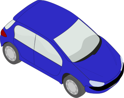 Peugeot 206 blue clipart