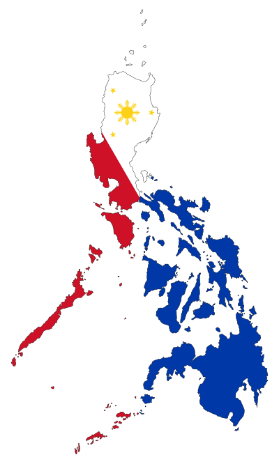 Philippines Map Flag With Stroke clipart