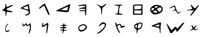 Phoenician alphabet clipart