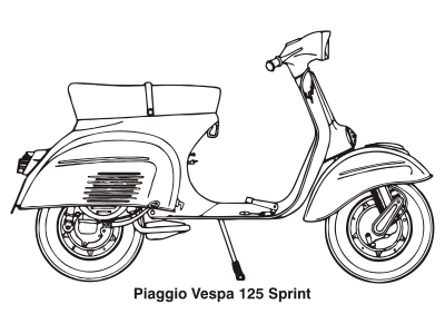 Piaggio Vespa 125 Sprint, year 1969 clipart