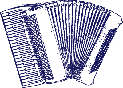 Piano Accordion blue clipart