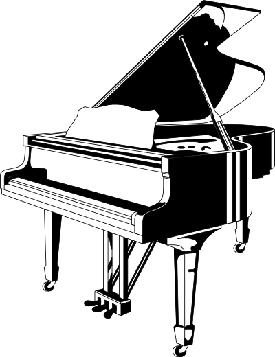 Piano Black White Optimized clipart