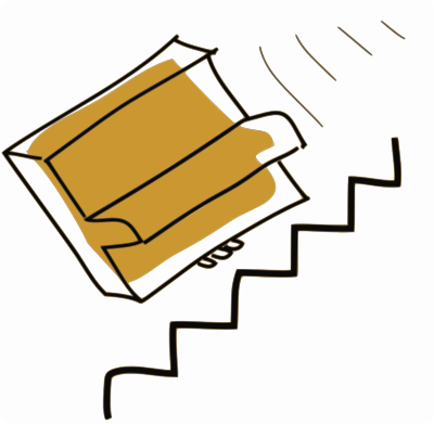 Piano falls down stairs clipart