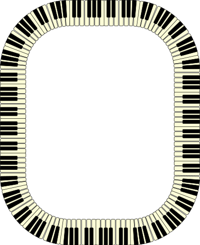 Piano keys frame (rectangle) clipart