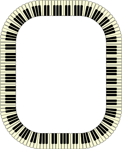 Piano keys frame (rectangle, inverted) clipart