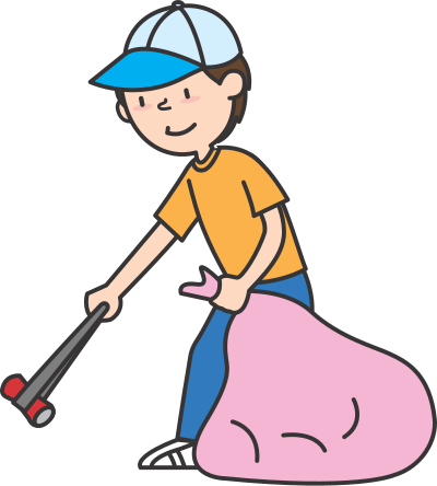 Picking up trash clipart