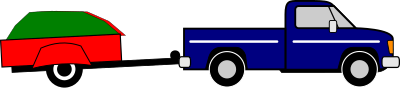 Pickup truck hauling leaves clipart
