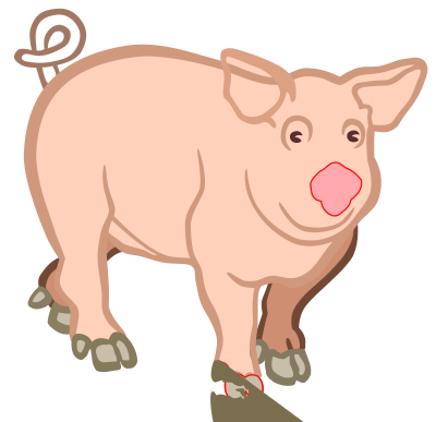 Pig - coloured clipart