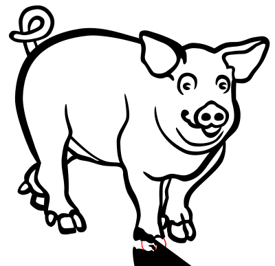 Pig - lineart clipart
