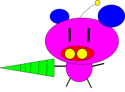 Pig pig with drill clipart