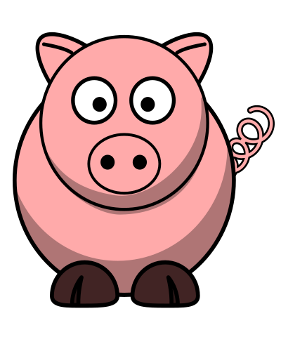 Pig Round Cartoon clipart