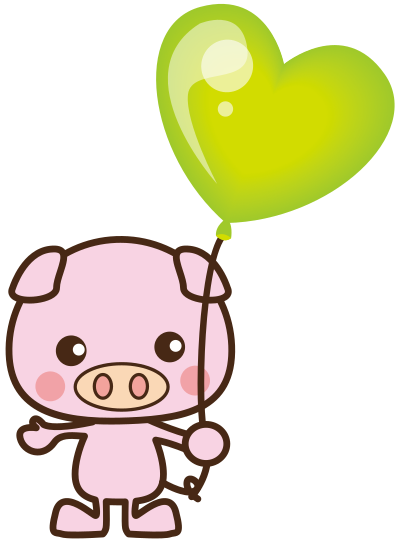 Pig with Balloon clipart