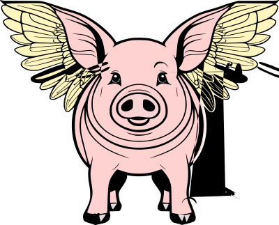 Pig with Wings clipart