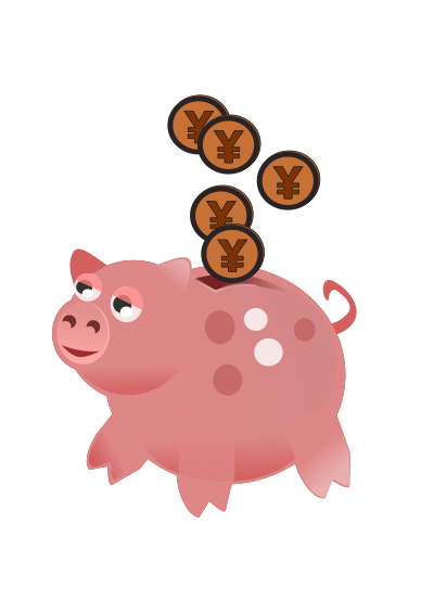Piggy Bank with Yen clipart