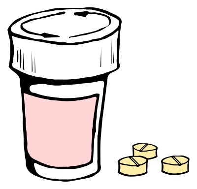Pills and bottle clipart