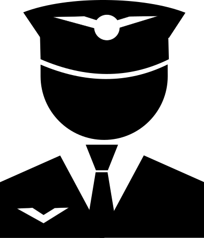 Pilot b/w clipart