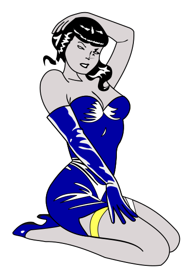 Pin-up blue clipart