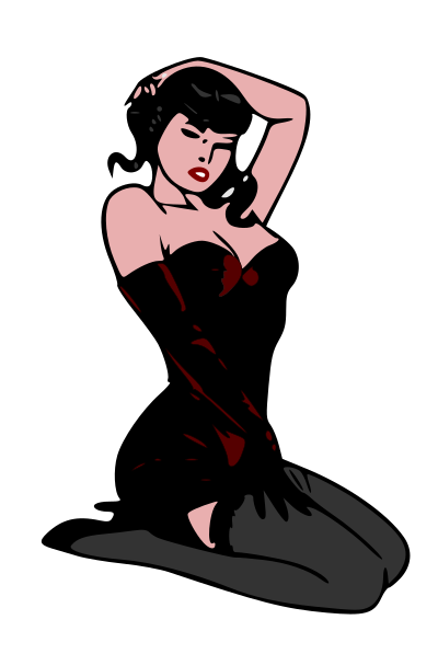 Pin-up red clipart