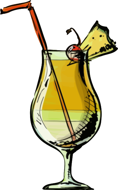 Pina colada cocktail clipart