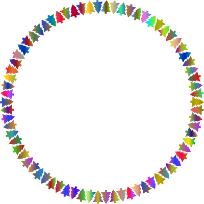 Pine Christmas Tree Frame Polyprismatic clipart