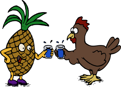 Pineapple and Chicken - Cheers! clipart