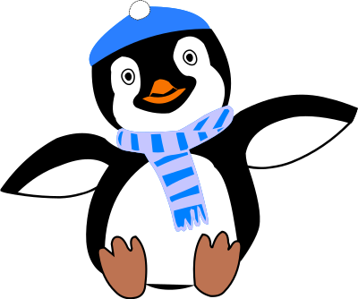 Pinguin im Winter clipart