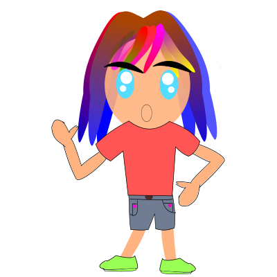 Pink and Blue Haired Kid clipart