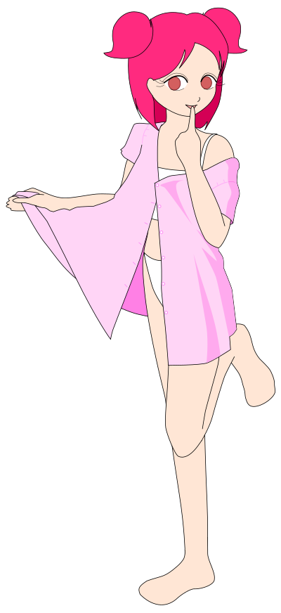Pink anime girl (beta!) clipart